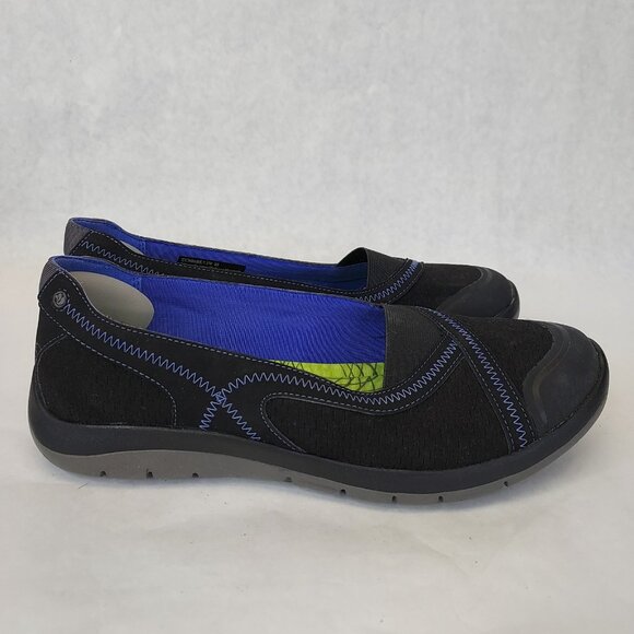 Cobb Hill FitSpa Flat Women's 7.5 Wide Pull On Shoe Black Blue Comfort Arch Supt - Picture 6 of 13